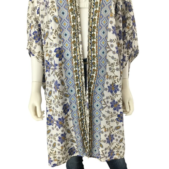 Anthropologie Feathers by Tolani Kimono Top OS Floral BOHO Dainty Girly Festival - Picture 11 of 16